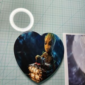 Disney Heart-Shaped Groot Coaster - Blue and Brown